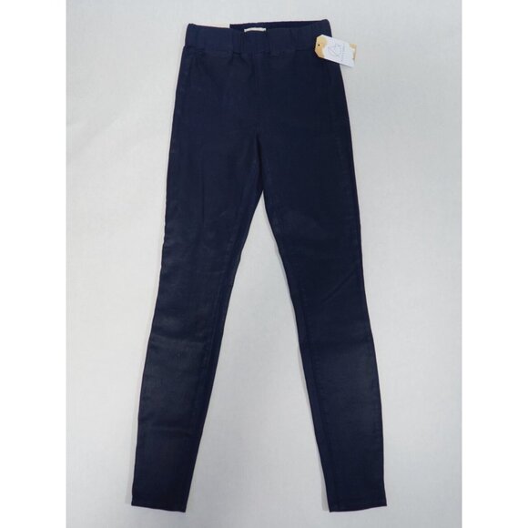 L'Agence Dark Blue Rochelle Skinny Stargazer Coated Jeans, Size XS - Picture 1 of 7